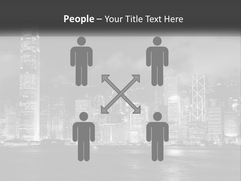 A Black And White Photo Of A City At Night PowerPoint Template