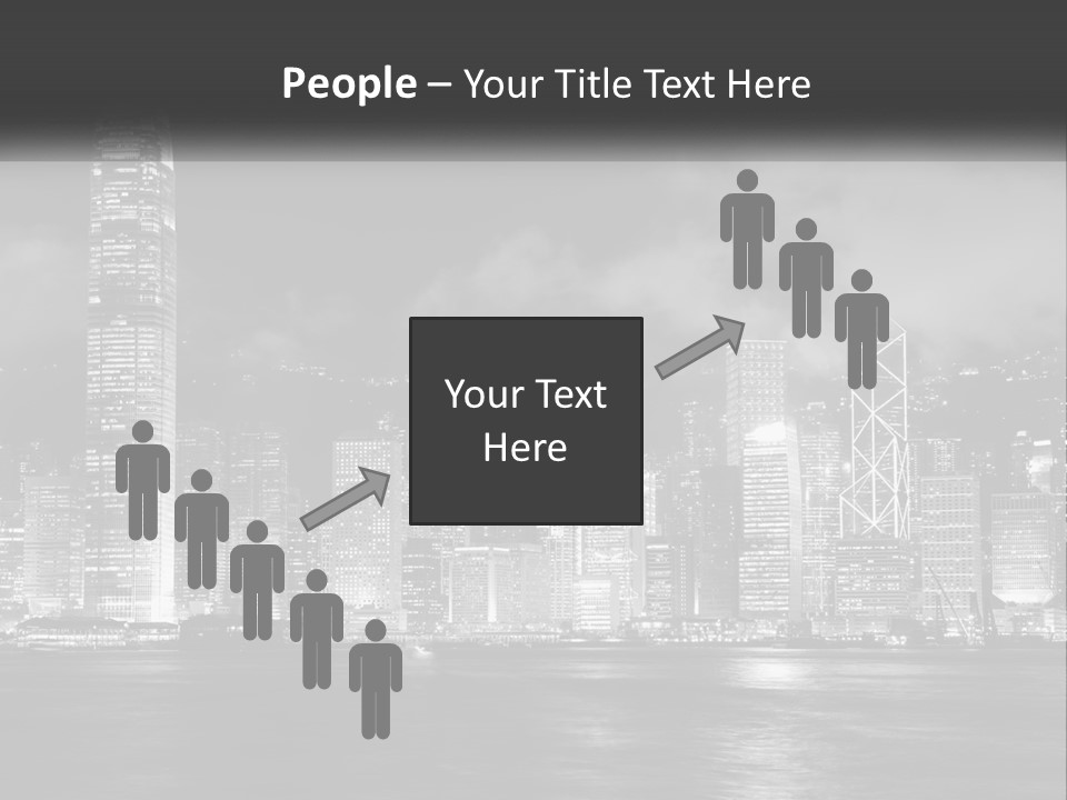 A Black And White Photo Of A City At Night PowerPoint Template