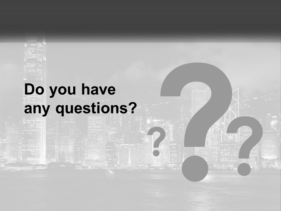 A Black And White Photo Of A City At Night PowerPoint Template