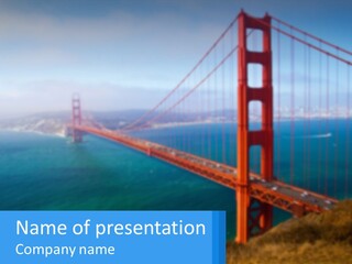 The Golden Gate Bridge Is Shown In This Powerpoint Presentation PowerPoint Template