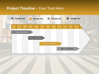 Two Taxi Cabs Driving Down A Busy City Street PowerPoint Template