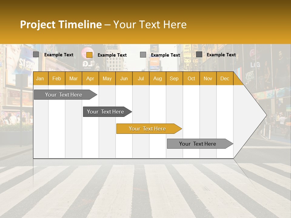 Two Taxi Cabs Driving Down A Busy City Street PowerPoint Template