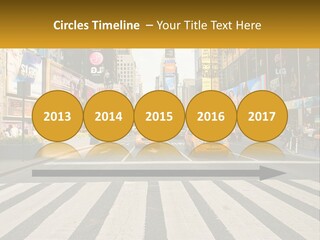 Two Taxi Cabs Driving Down A Busy City Street PowerPoint Template