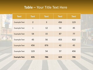 Two Taxi Cabs Driving Down A Busy City Street PowerPoint Template