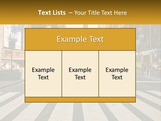 Two Taxi Cabs Driving Down A Busy City Street PowerPoint Template