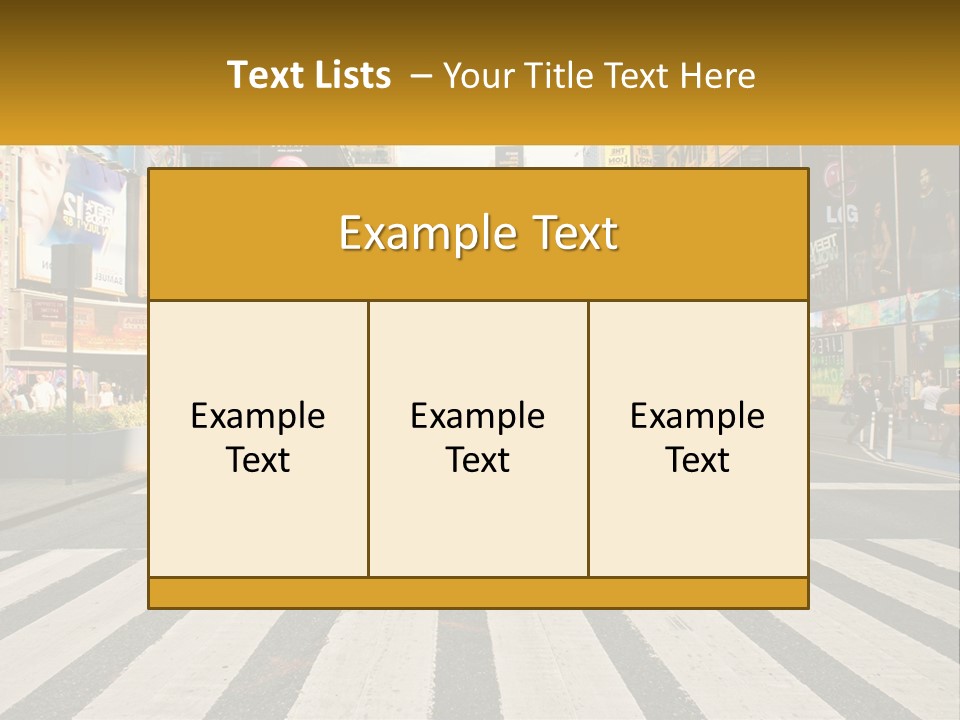Two Taxi Cabs Driving Down A Busy City Street PowerPoint Template