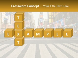 Two Taxi Cabs Driving Down A Busy City Street PowerPoint Template