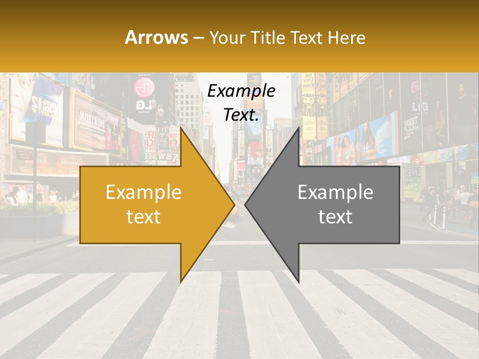 Two Taxi Cabs Driving Down A Busy City Street PowerPoint Template