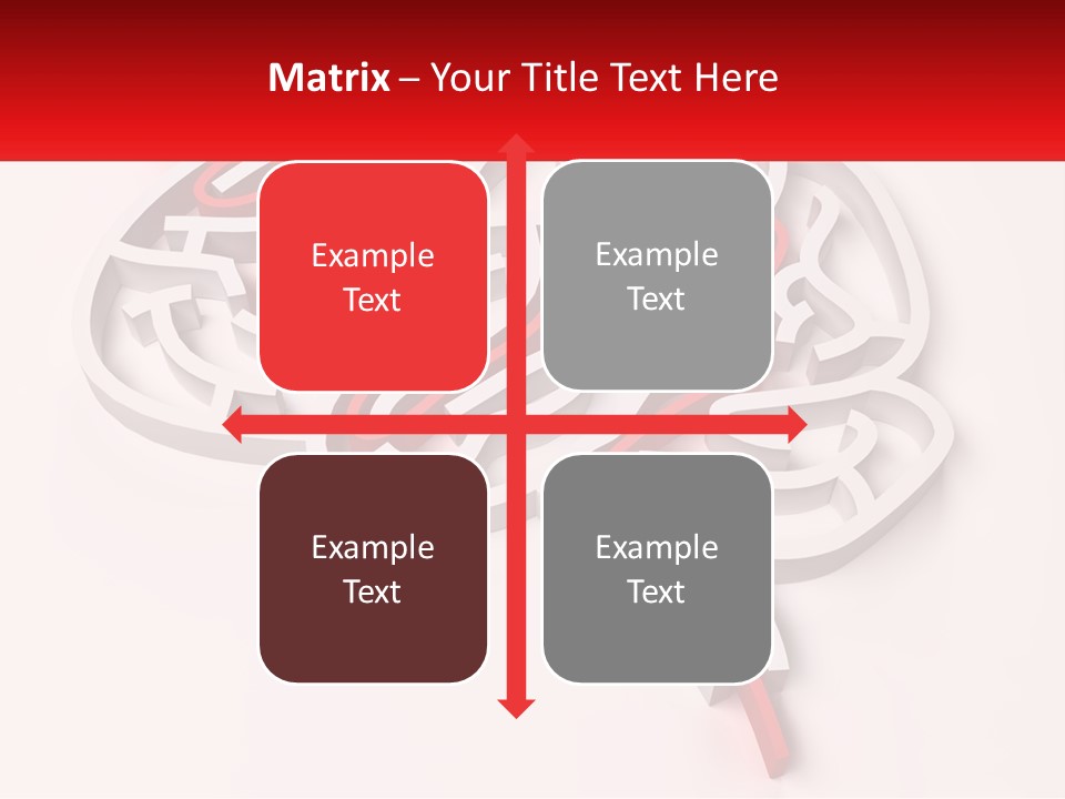 A Red And White Brain With A Red Banner PowerPoint Template