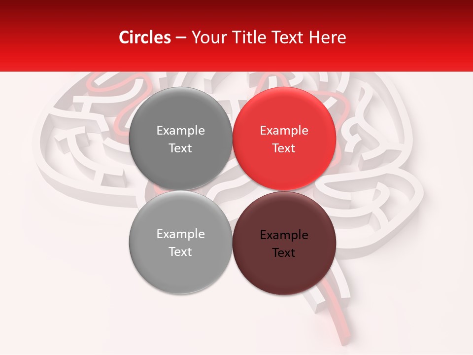 A Red And White Brain With A Red Banner PowerPoint Template