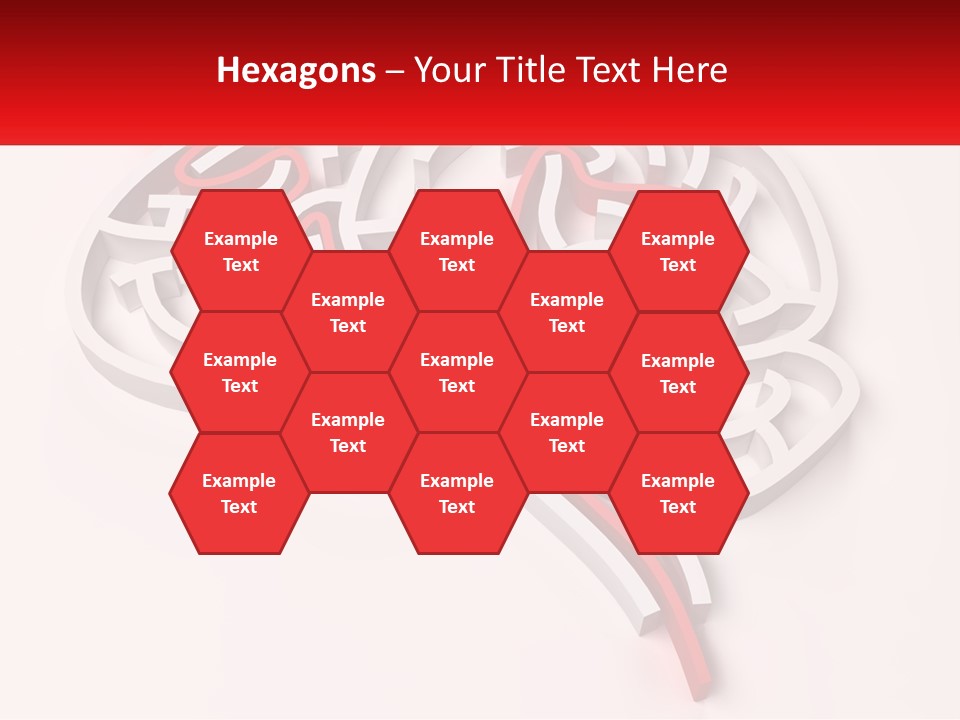 A Red And White Brain With A Red Banner PowerPoint Template