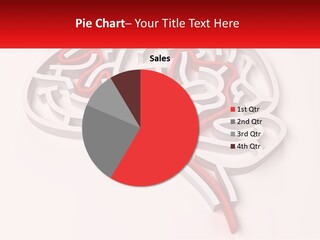 A Red And White Brain With A Red Banner PowerPoint Template