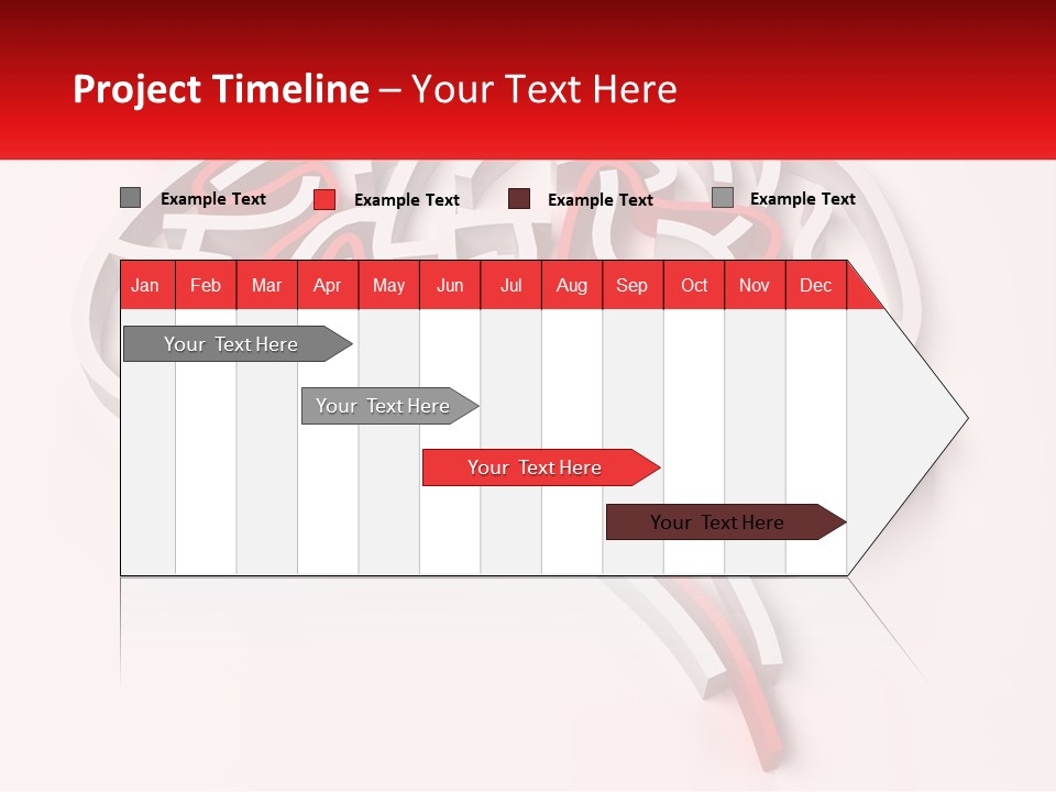 A Red And White Brain With A Red Banner PowerPoint Template