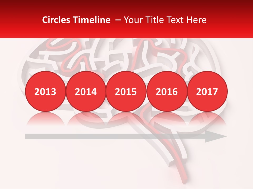 A Red And White Brain With A Red Banner PowerPoint Template