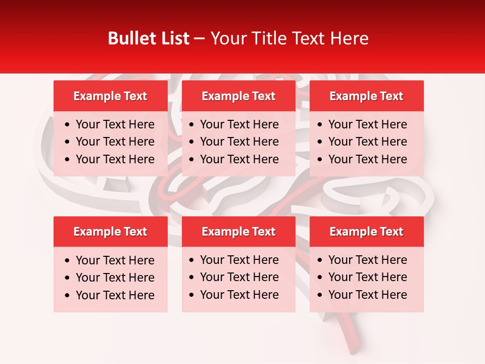 A Red And White Brain With A Red Banner PowerPoint Template