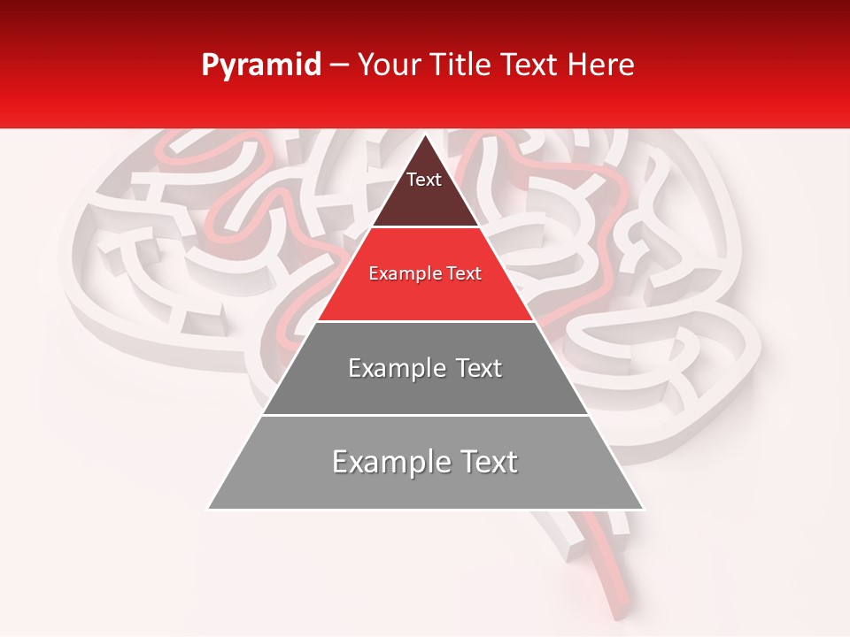 A Red And White Brain With A Red Banner PowerPoint Template