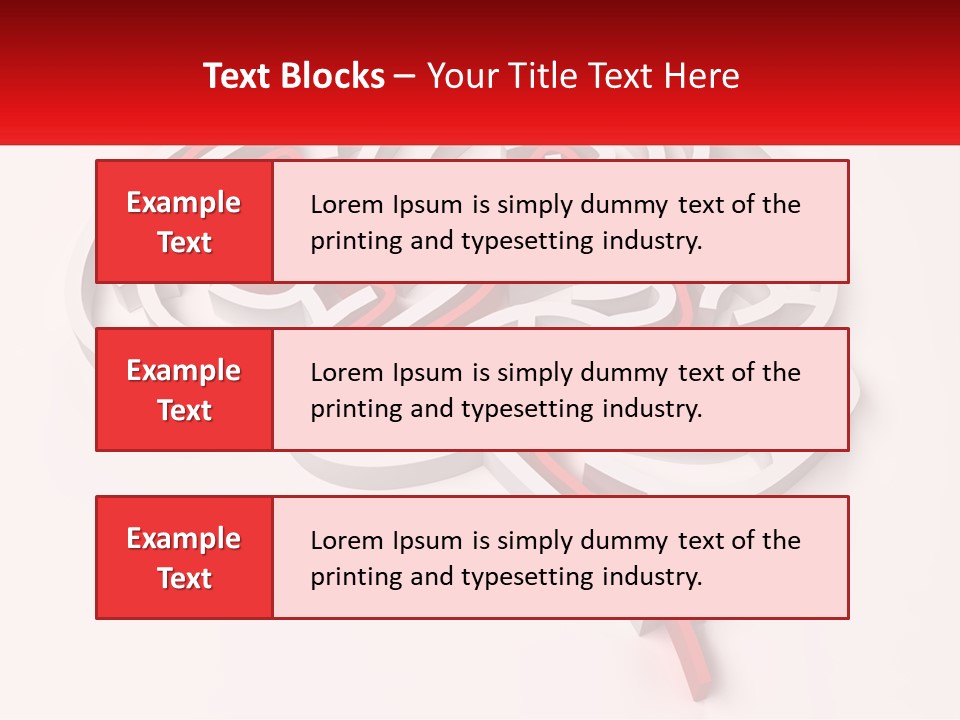 A Red And White Brain With A Red Banner PowerPoint Template
