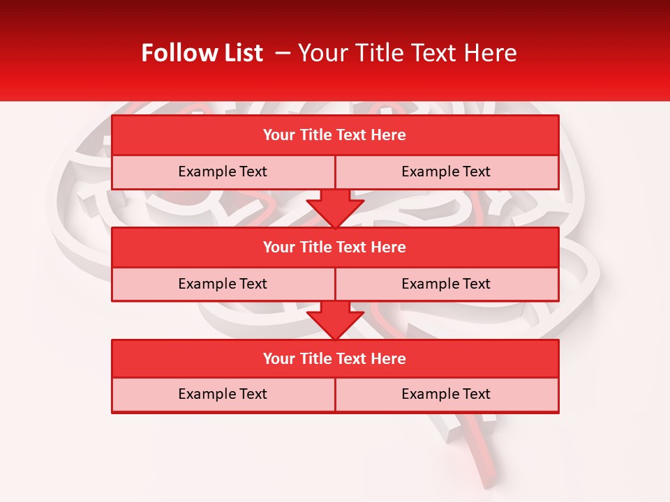 A Red And White Brain With A Red Banner PowerPoint Template