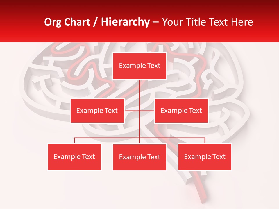 A Red And White Brain With A Red Banner PowerPoint Template