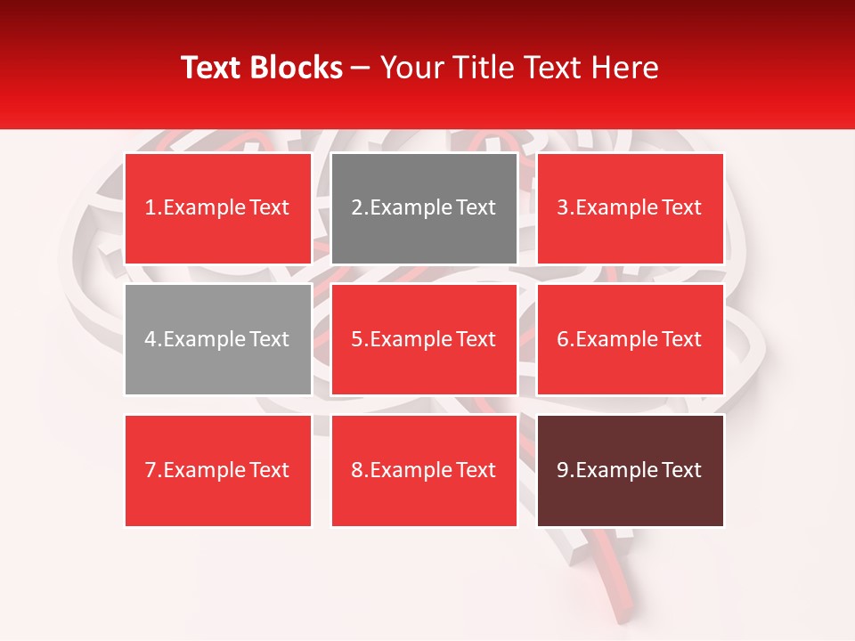A Red And White Brain With A Red Banner PowerPoint Template