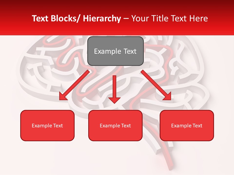 A Red And White Brain With A Red Banner PowerPoint Template