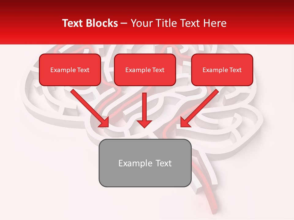 A Red And White Brain With A Red Banner PowerPoint Template