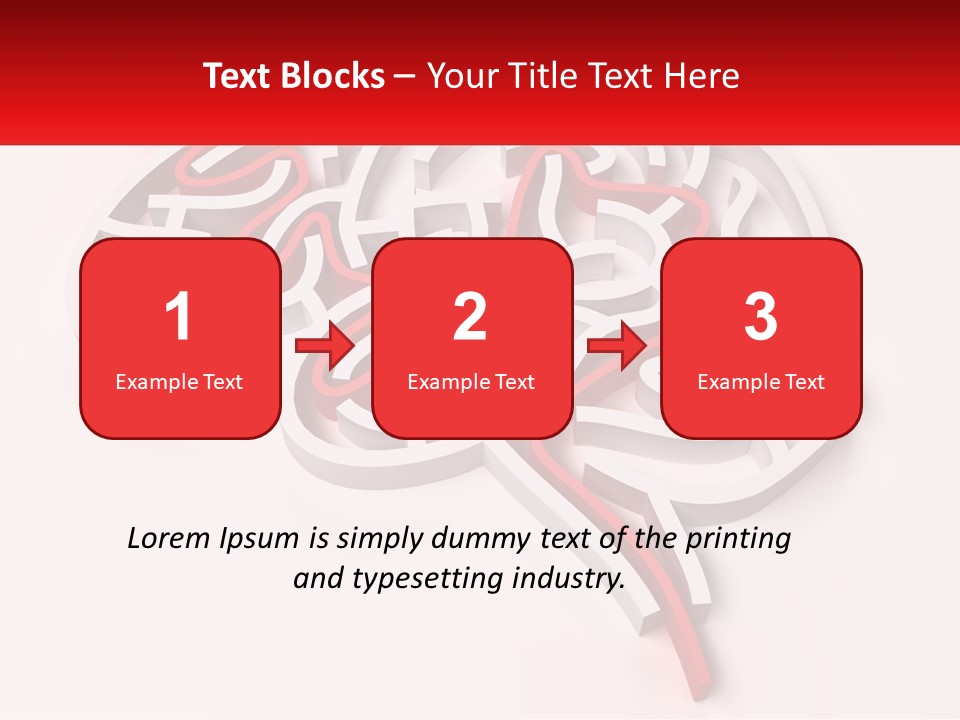 A Red And White Brain With A Red Banner PowerPoint Template