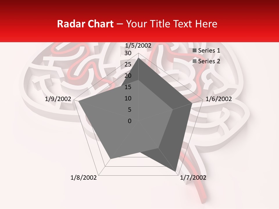 A Red And White Brain With A Red Banner PowerPoint Template