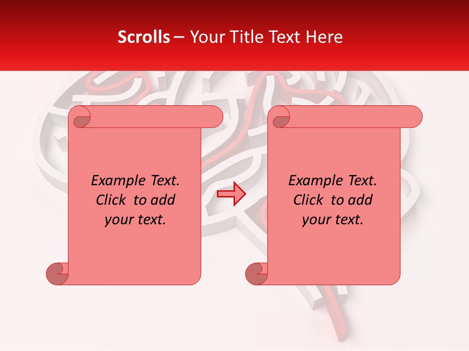 A Red And White Brain With A Red Banner PowerPoint Template