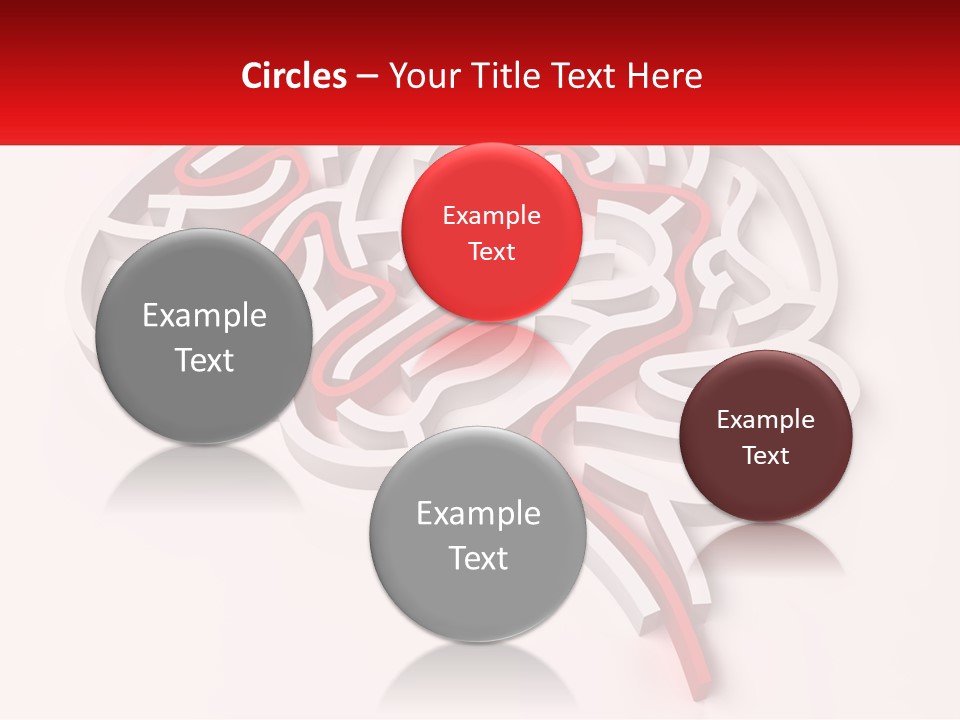 A Red And White Brain With A Red Banner PowerPoint Template