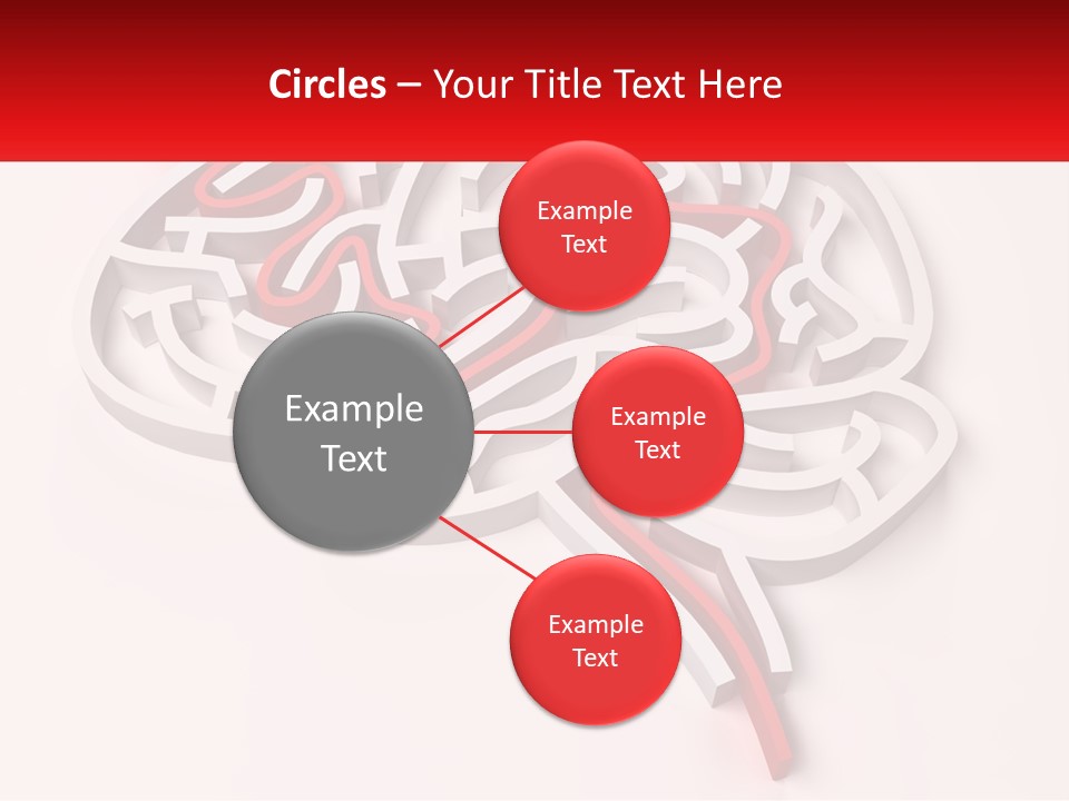 A Red And White Brain With A Red Banner PowerPoint Template
