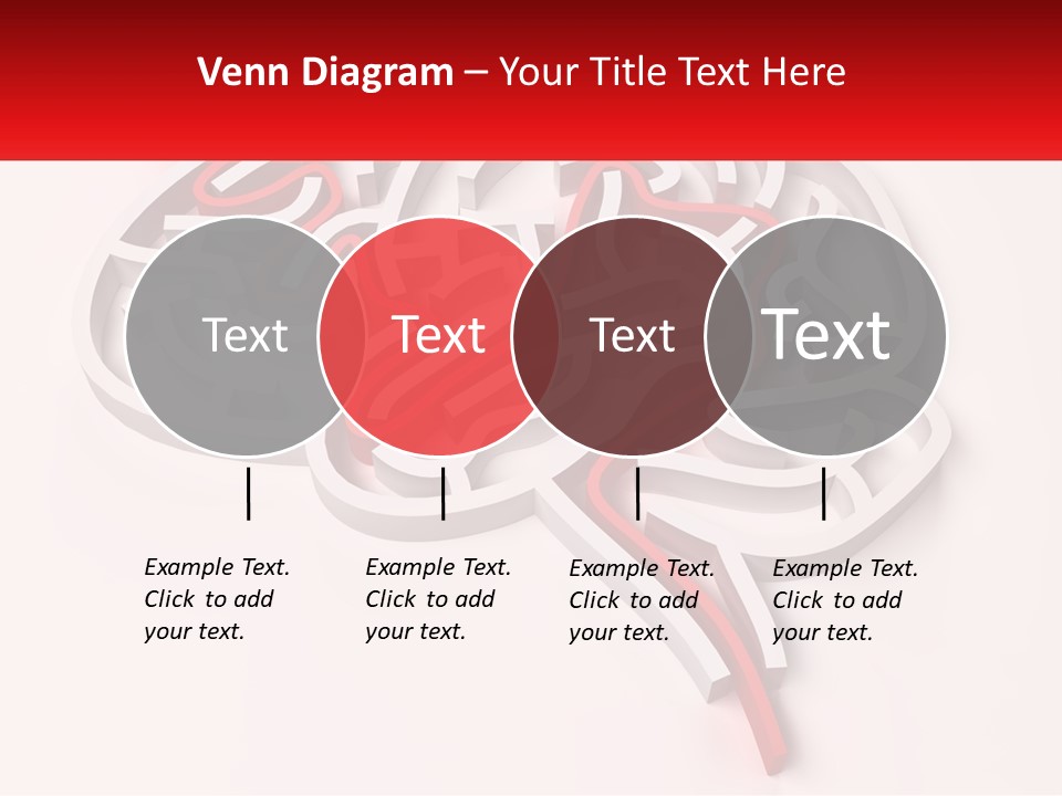 A Red And White Brain With A Red Banner PowerPoint Template
