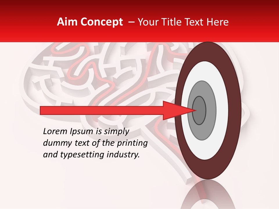 A Red And White Brain With A Red Banner PowerPoint Template