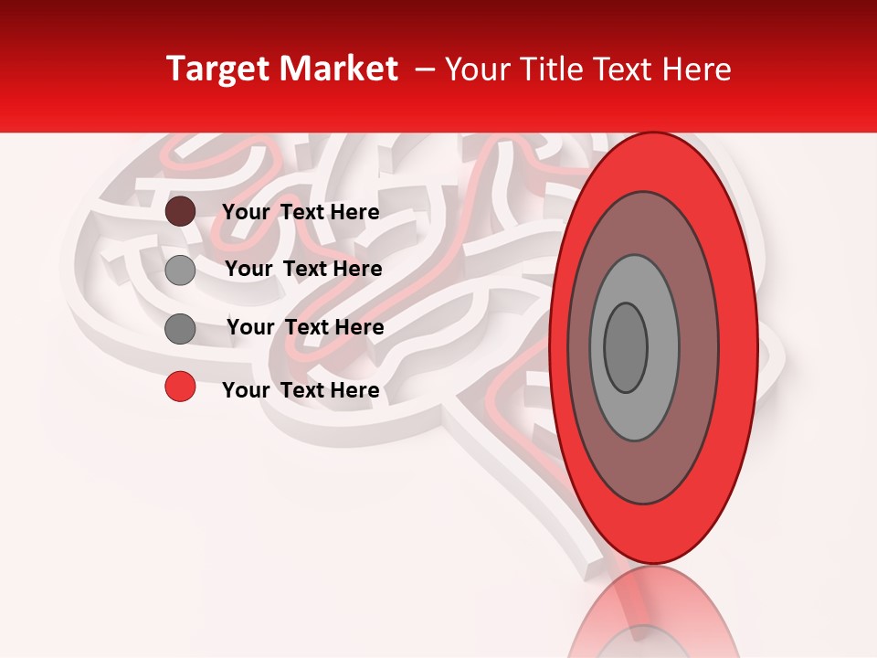 A Red And White Brain With A Red Banner PowerPoint Template