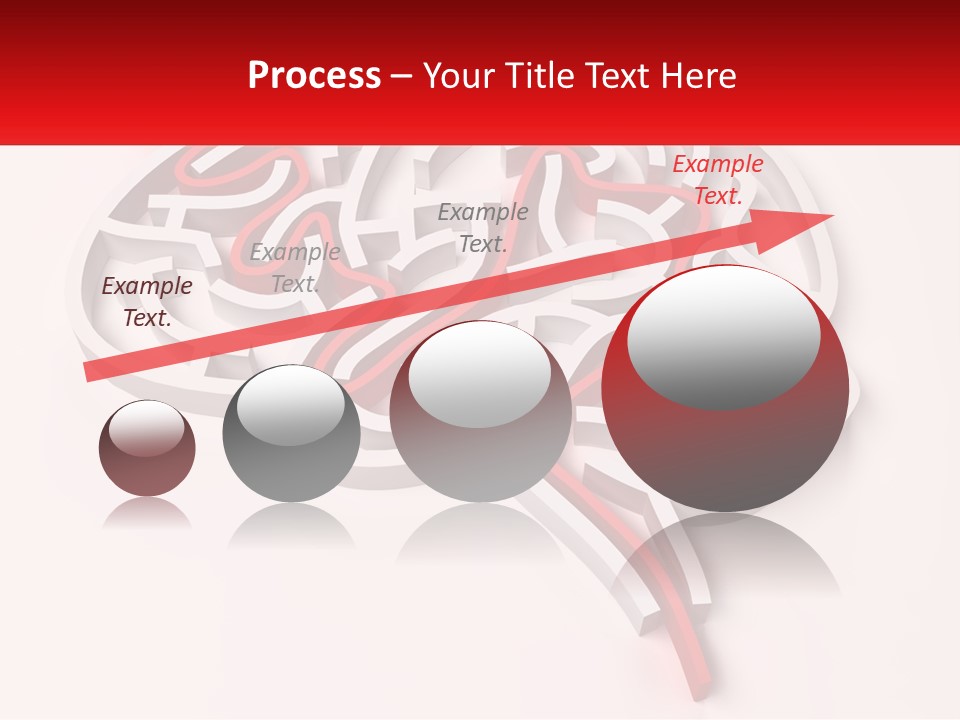 A Red And White Brain With A Red Banner PowerPoint Template