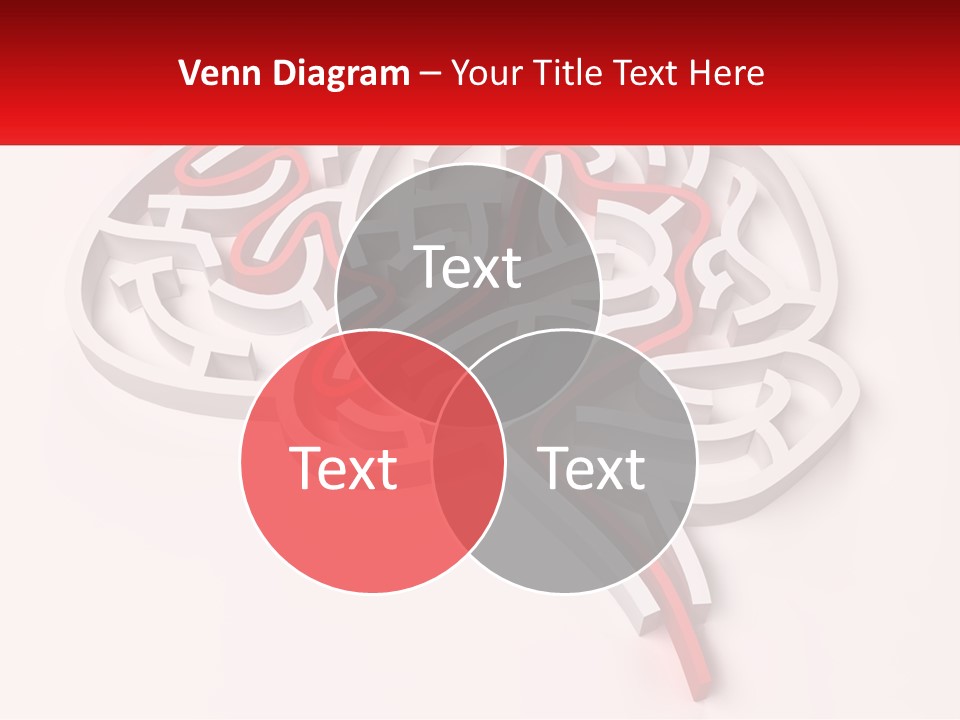 A Red And White Brain With A Red Banner PowerPoint Template
