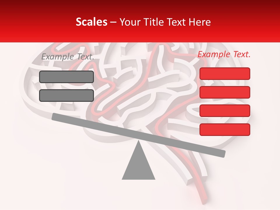 A Red And White Brain With A Red Banner PowerPoint Template