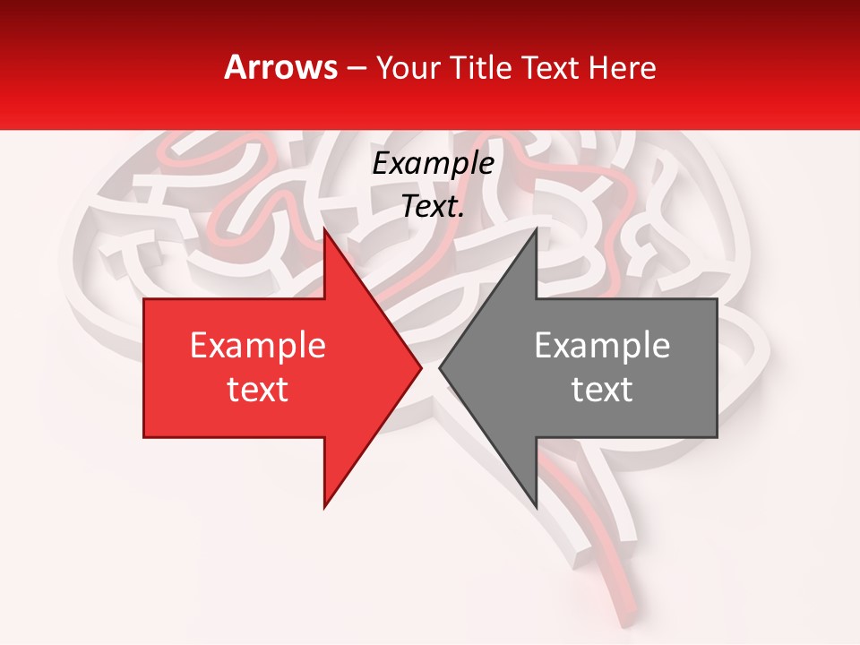 A Red And White Brain With A Red Banner PowerPoint Template