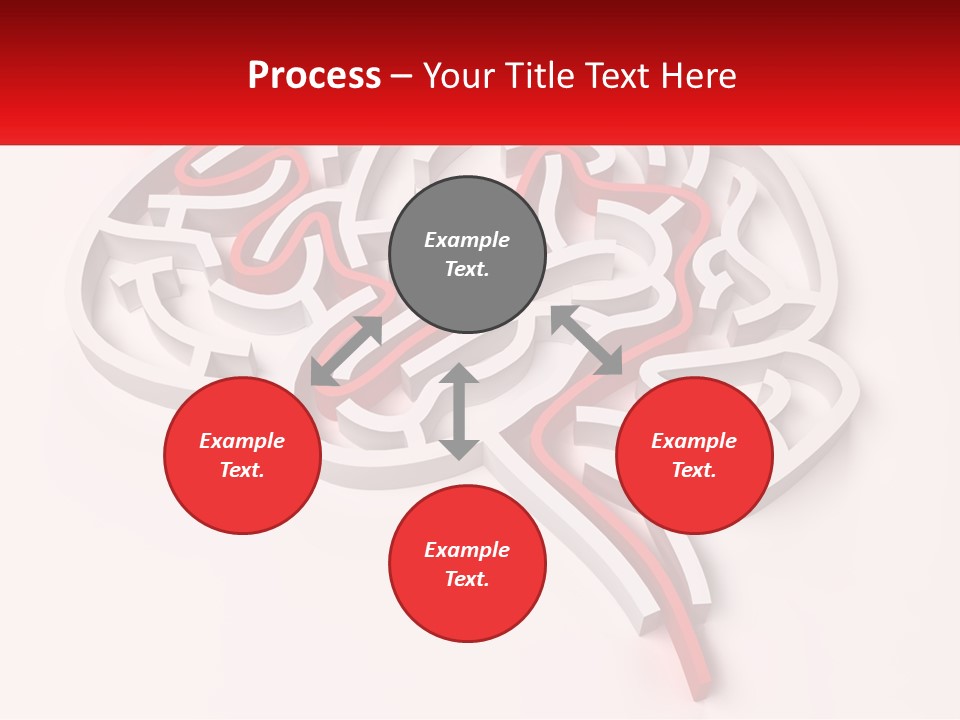 A Red And White Brain With A Red Banner PowerPoint Template