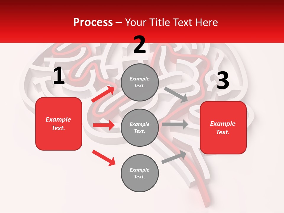 A Red And White Brain With A Red Banner PowerPoint Template