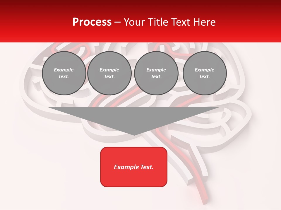 A Red And White Brain With A Red Banner PowerPoint Template