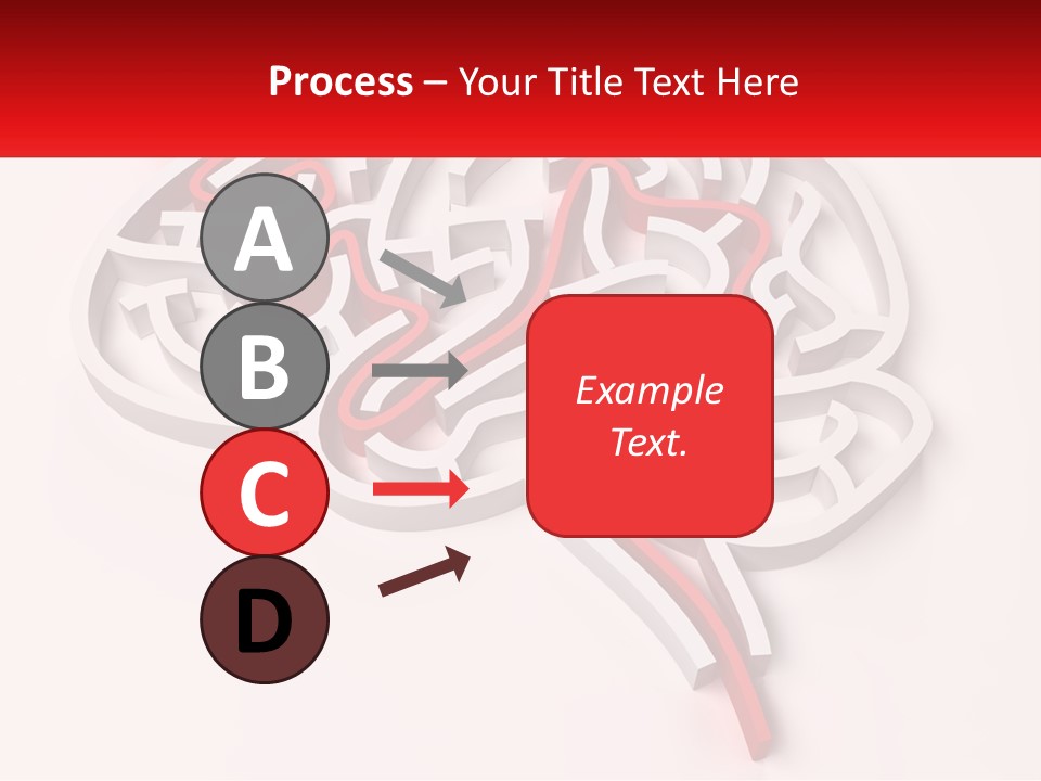 A Red And White Brain With A Red Banner PowerPoint Template