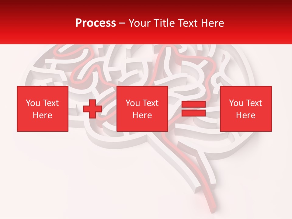 A Red And White Brain With A Red Banner PowerPoint Template