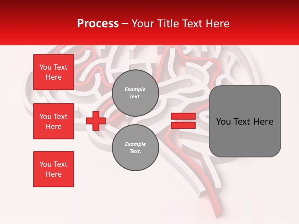 A Red And White Brain With A Red Banner PowerPoint Template