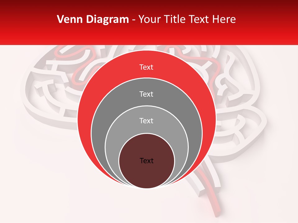 A Red And White Brain With A Red Banner PowerPoint Template