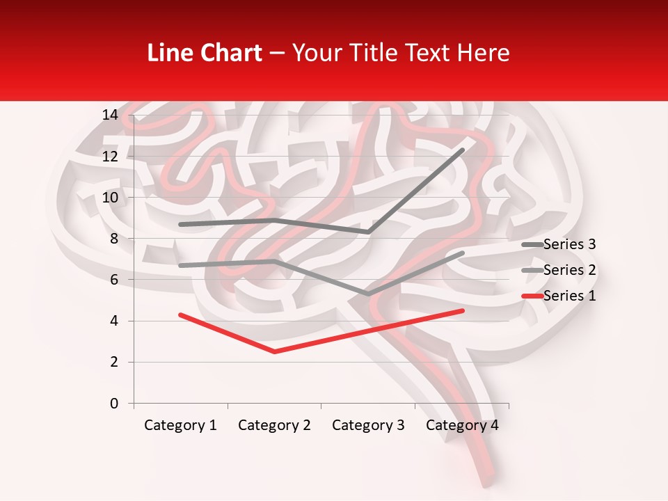 A Red And White Brain With A Red Banner PowerPoint Template