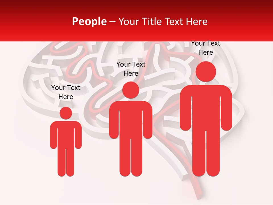 A Red And White Brain With A Red Banner PowerPoint Template