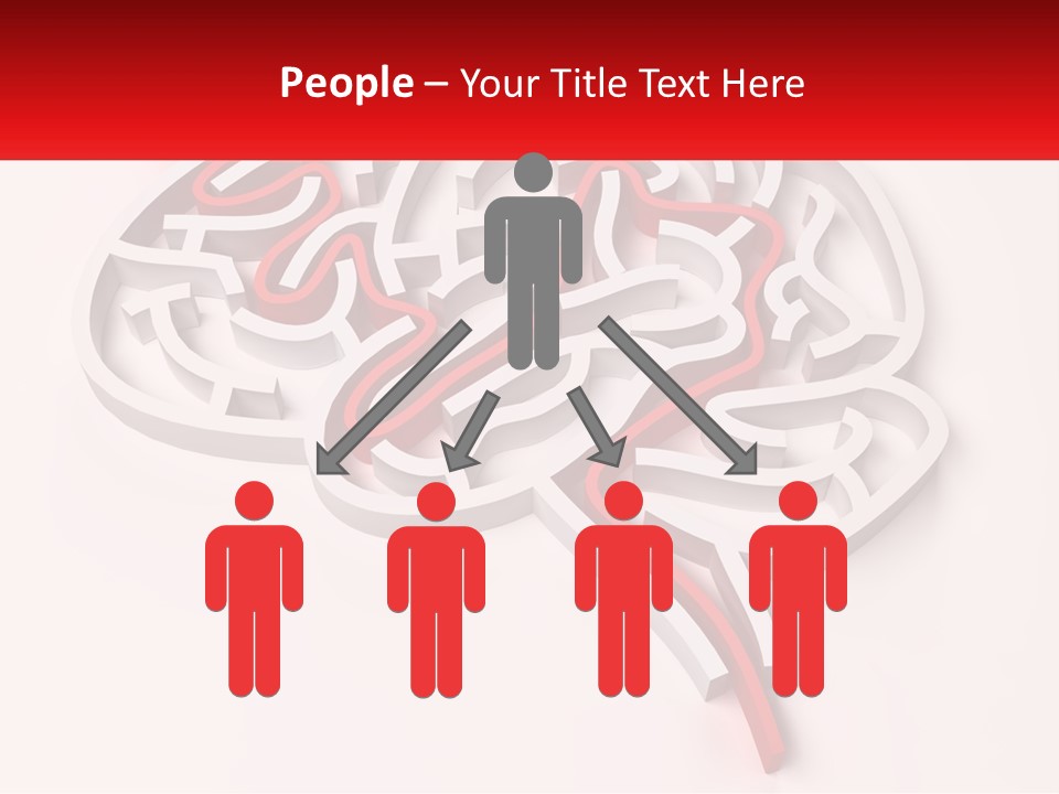 A Red And White Brain With A Red Banner PowerPoint Template