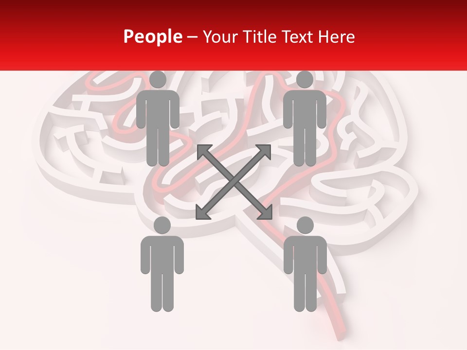 A Red And White Brain With A Red Banner PowerPoint Template