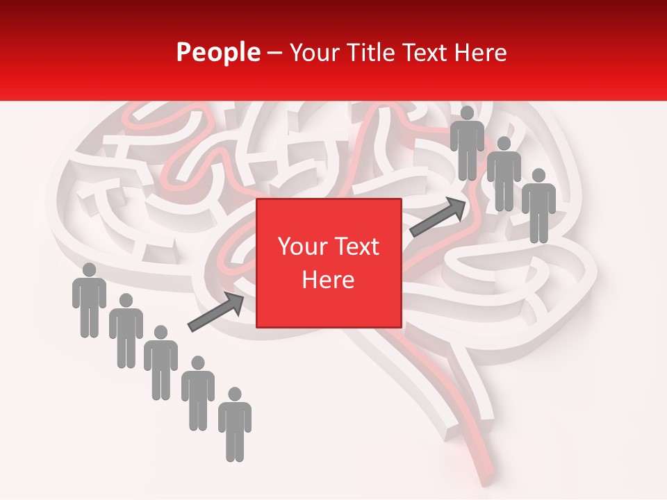 A Red And White Brain With A Red Banner PowerPoint Template